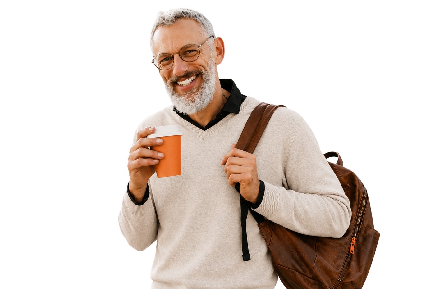 A smiling man enjoying his day, supported by clear health insight