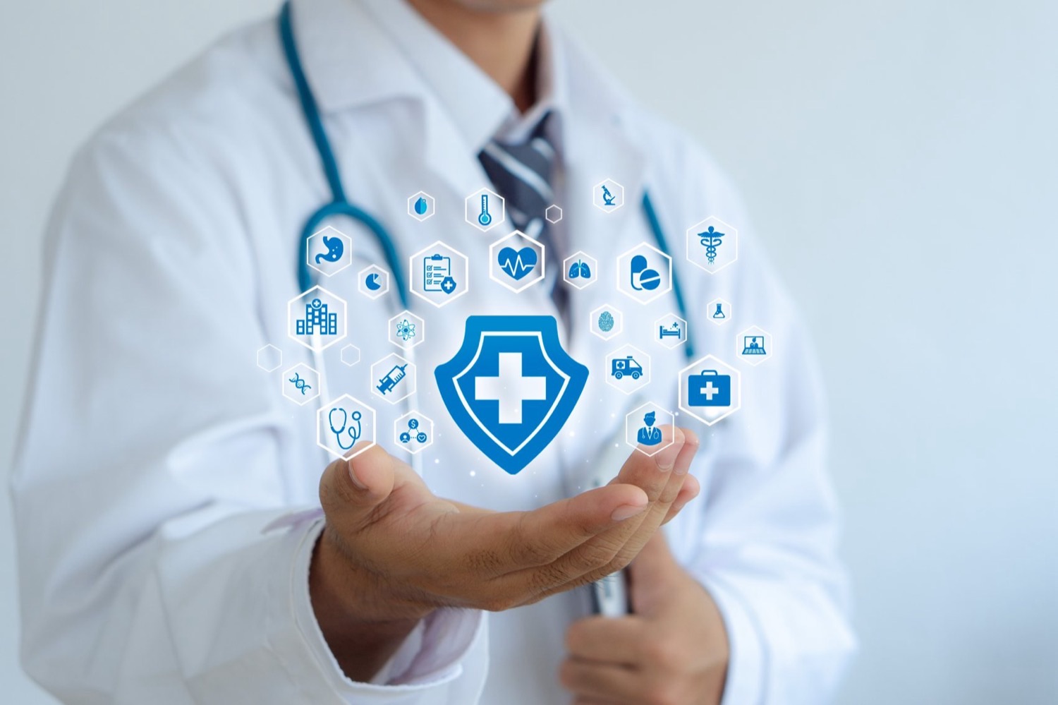 A clinician presenting connected health services that keep members healthy and off-claim